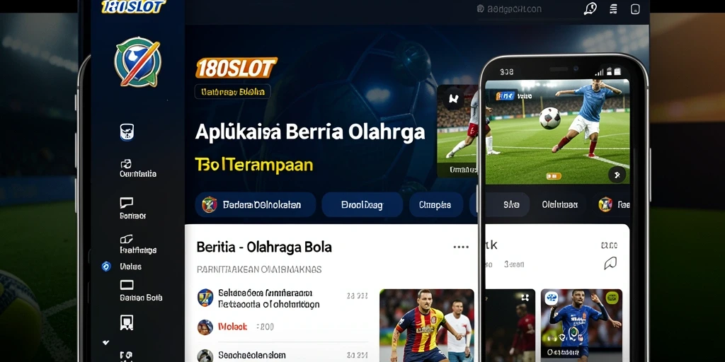 Antarmuka utama aplikasi 180SLOT menampilkan berita dan statistik olahraga bola