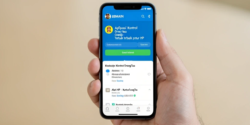 Antarmuka aplikasi Kontrol Orang Tua 88MAIN yang intuitif dan praktis.