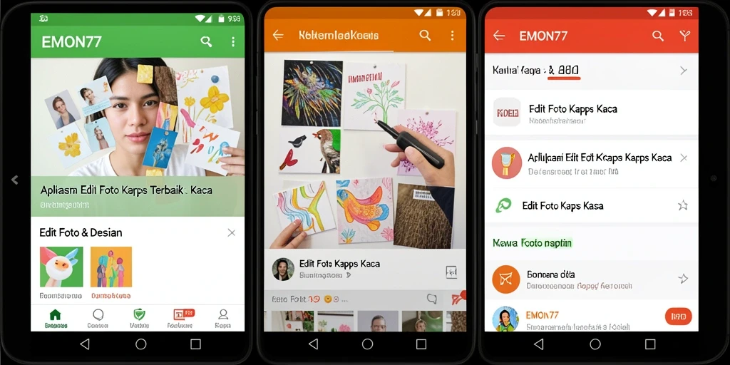 Tampilan antarmuka EMON77 untuk Edit Foto Kertas Kaca yang menarik.