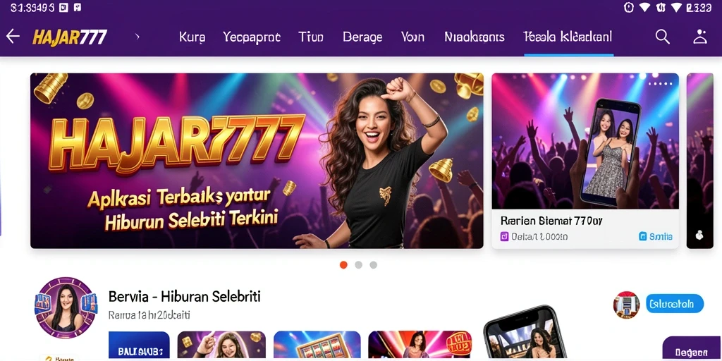 Tampilan antarmuka aplikasi HAJAR777 yang rapi dan menarik.