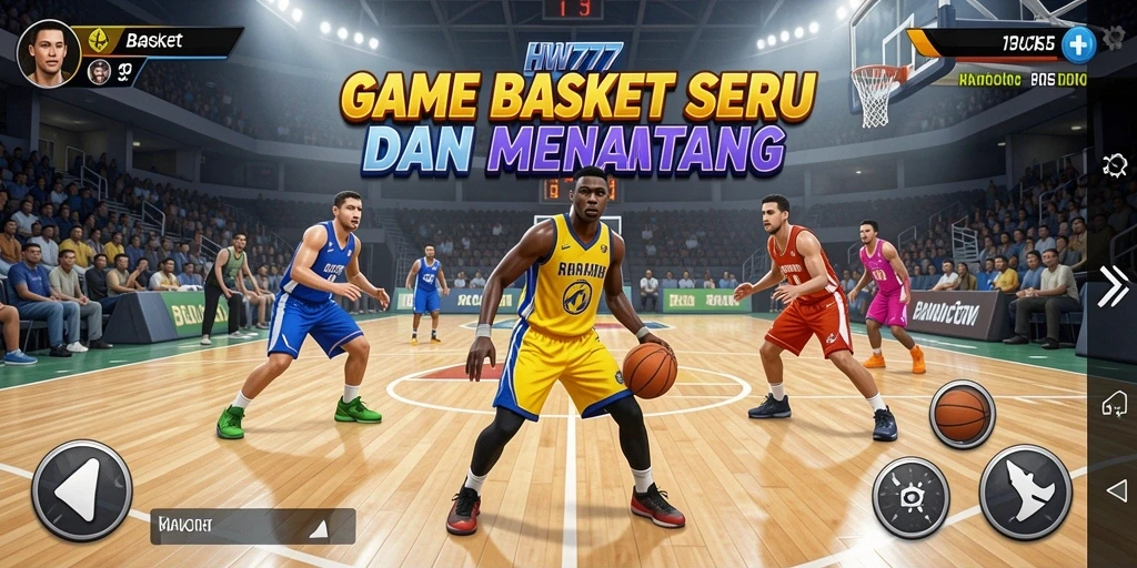 Tampilan antarmuka gameplay HW777 dengan fitur basket yang menarik.