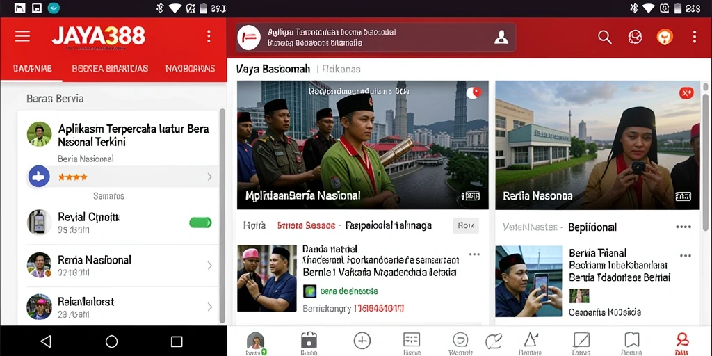 Antarmuka pengguna JAYA388 menampilkan berita nasional terbaru dengan jelas.