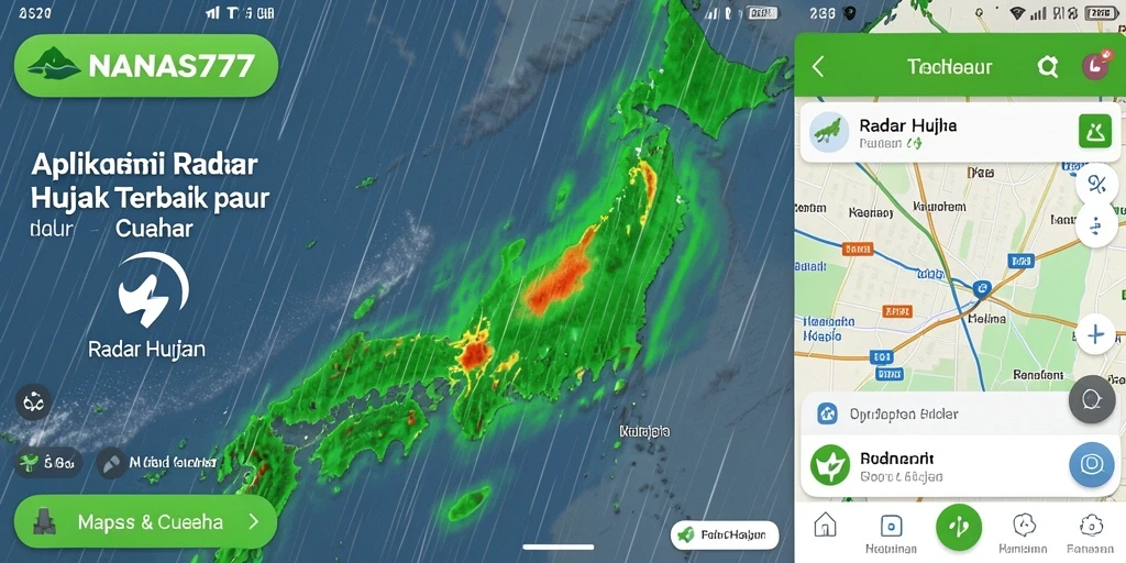 Antarmuka intuitif aplikasi NANAS777 dengan peta radar hujan.