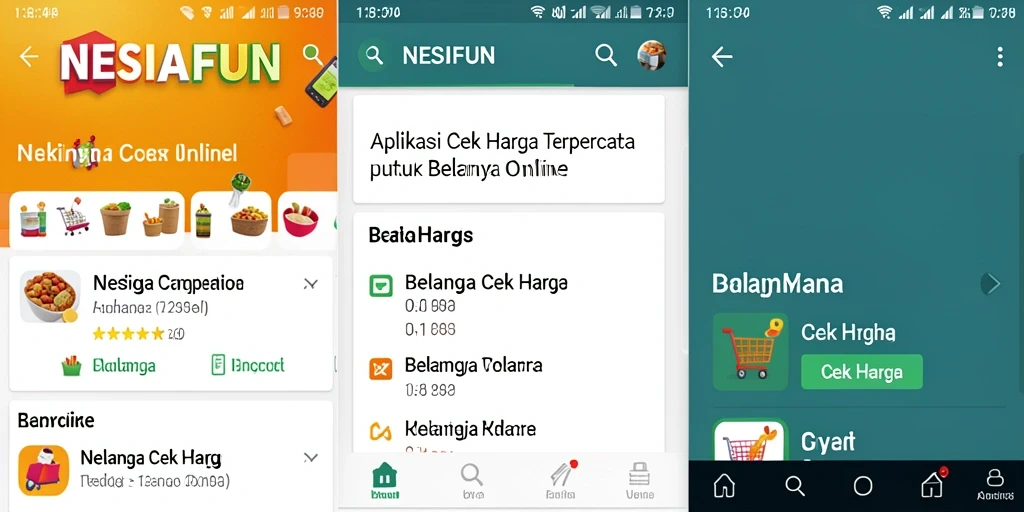 Tampilan antarmuka utama NESIAFUN yang menampilkan fitur Cek Harga.