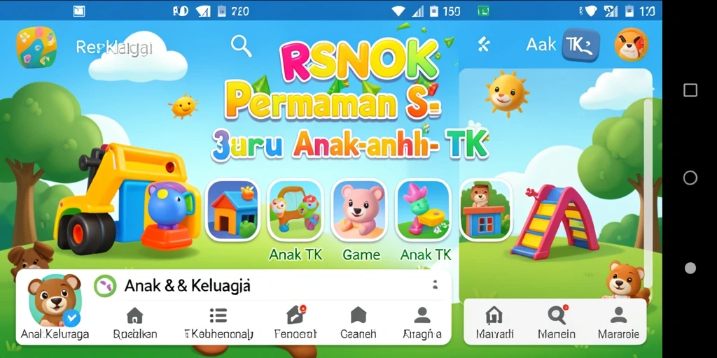Tampilan antarmuka aplikasi Game Anak TK RSNOK yang interaktif.