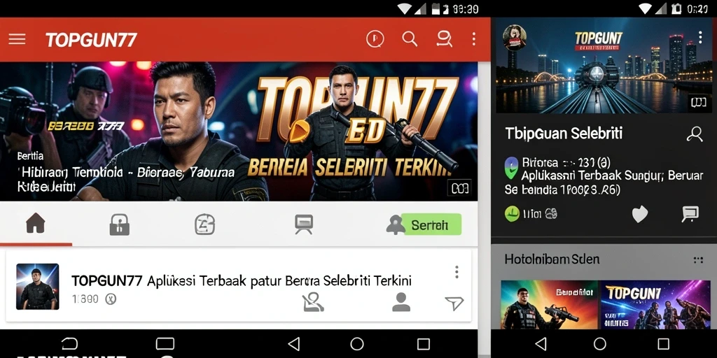 Antarmuka menarik dan informatif dari TOPGUN77.